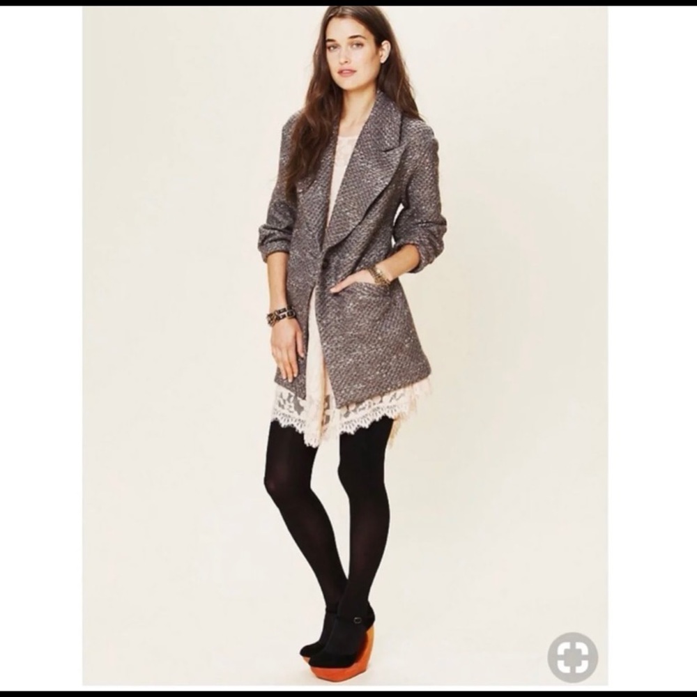 Free people koch tweed coat with pockets